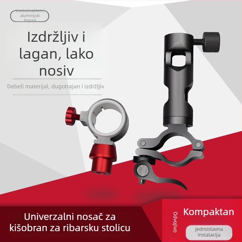 YUNG YICK Aluminijski nosač kišobrana za ribarsku stolicu – produženi univerzalni držač s višestrukim okretanjem