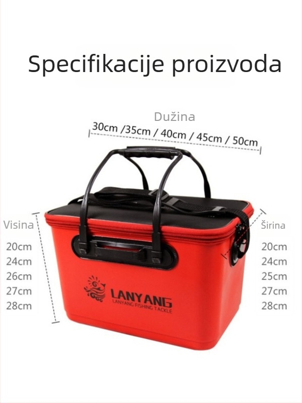 Prijenosni plastični kanta za žive ribe za vanjski ribolov s integriranim debelim dizajnom