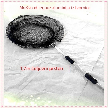 Aluminijska mreža za ribolov duljine 2,1 m s trosekcijskim teleskopskom ručkom