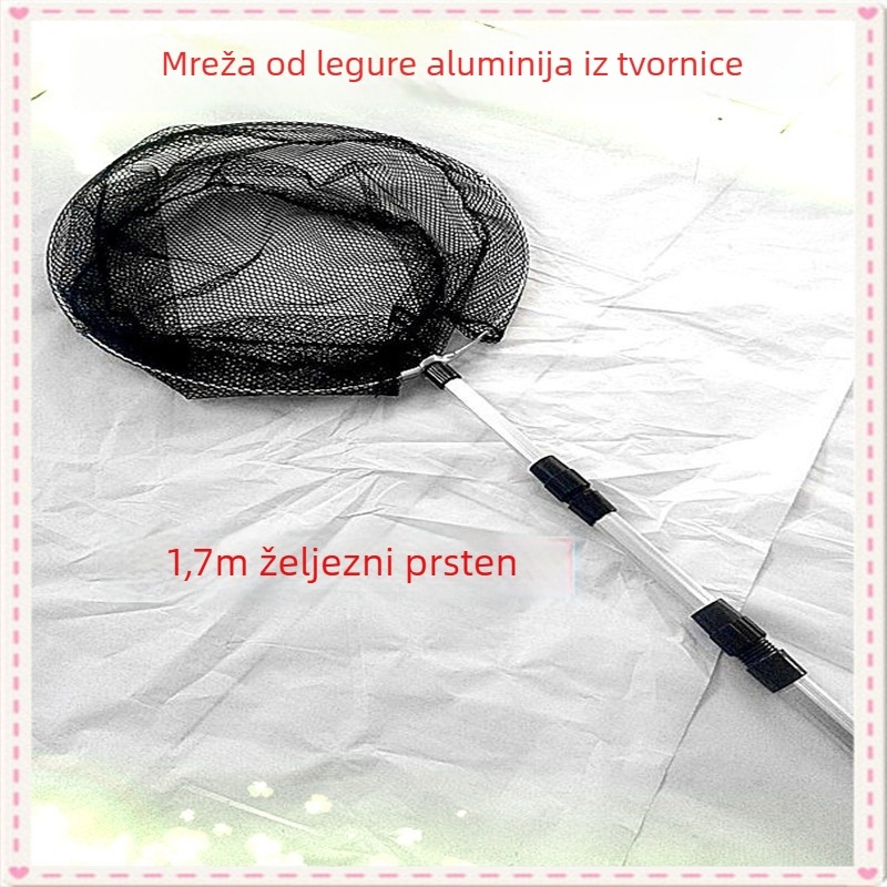 Aluminijska mreža za ribolov duljine 2,1 m s trosekcijskim teleskopskom ručkom