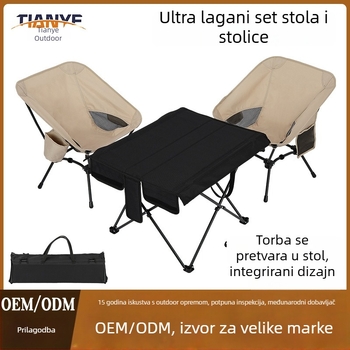 3-dijelni set: sklop stol i stolice za vanjsku upotrebu s okvirom od željeznih cijevi, uključuje jedan stol i dva kvadratna stolca, dimenzije 55×54×65 cm, sklopivo