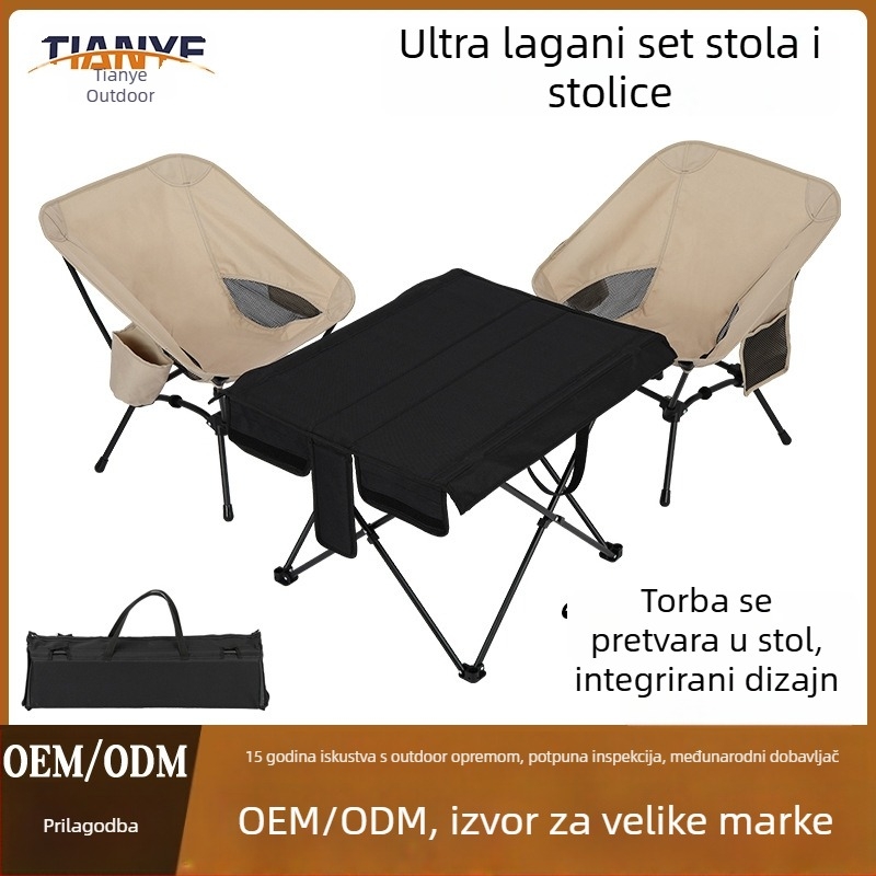 3-dijelni set: sklop stol i stolice za vanjsku upotrebu s okvirom od željeznih cijevi, uključuje jedan stol i dva kvadratna stolca, dimenzije 55×54×65 cm, sklopivo