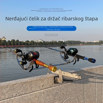 Držač štapa Hunting za brod, sklopni, višedirekcijska rotacija, nehrđajući čelik, baterijsko napajanje