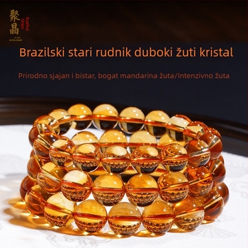 Perle od citrina, 7A razred, intenzivno žuta, okrugle, labave perle, poliproizvodi za DIY nakit