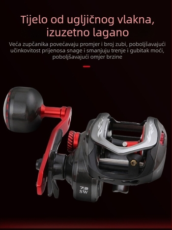 Tamburna mulineta za ribolov — široko tijelo, za morski ribolov s brodom, model SW400II, marka Aibote