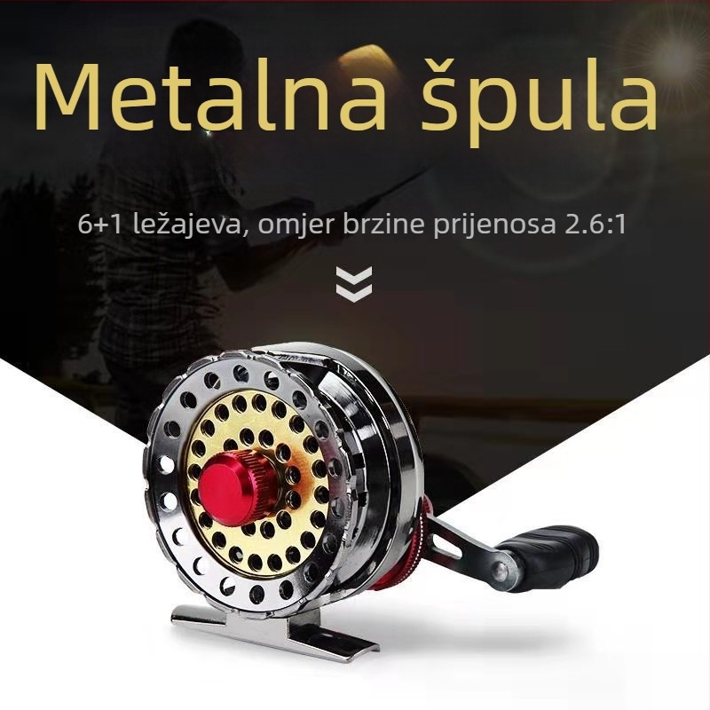 Raft ribolovni kolut, ultra kratki spinner, metalna konstrukcija