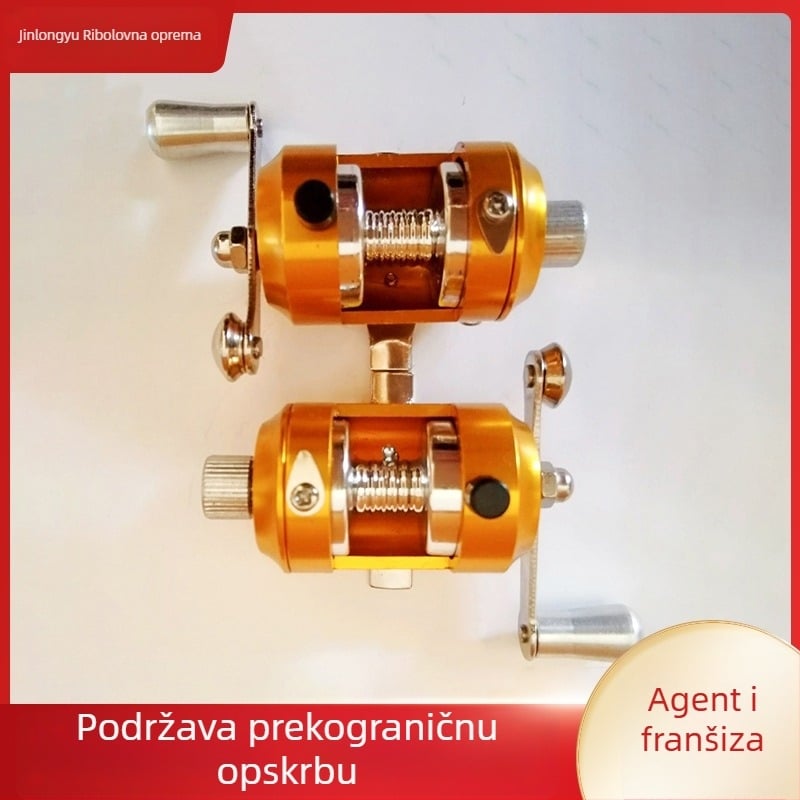 Metalna mulineta za ledeni ribolov, pogodna za štap, lijeva ili desna ruka