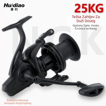 Mulineta za spinning, potpuno metalna, bez praznina, s prednjom kočnicom, nagnutim nehrđajućim čeličnim rukohvatom za stijenski ribolov