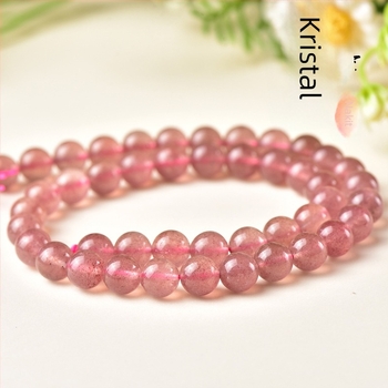 Koraljke od kristala jagode za DIY nakit – okrugle, poluproizvodi, polirani