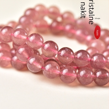 Koraljke od kristala jagode za DIY nakit – okrugle, poluproizvodi, polirani