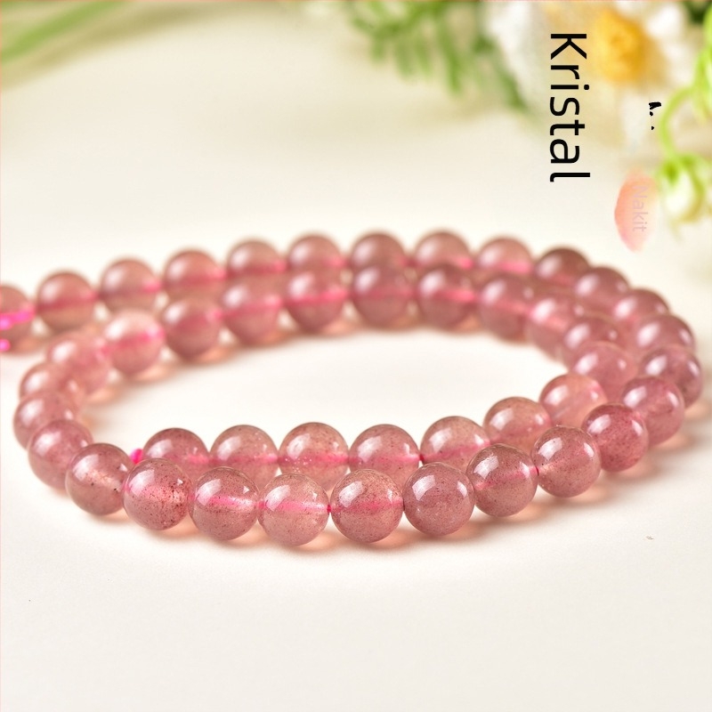 Koraljke od kristala jagode za DIY nakit – okrugle, poluproizvodi, polirani