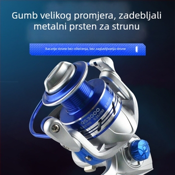 Spinning kolut za ribolov s aluminijskim uloškom linije, kućište od visoko otpornih najlona, za dugačka bacanja