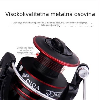 Mulineta za spinning, cjelovito metalna konstrukcija, Line Cup, Fish Hunter, dugotrajno bacanje, 100 komada u pakiranju