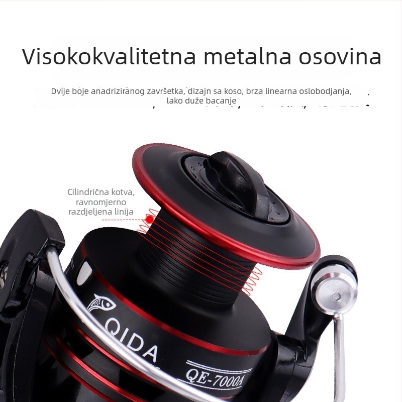 Mulineta za spinning, cjelovito metalna konstrukcija, Line Cup, Fish Hunter, dugotrajno bacanje, 100 komada u pakiranju