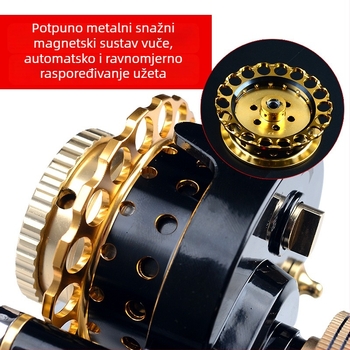 Ribolovni kolut s magnetskim kočnicom, mikro olovne težine i sporo spuštanje jednim pritiskom gumba