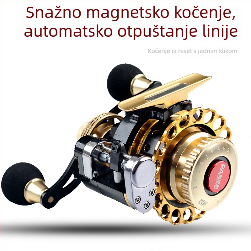 Ribolovni kolut s magnetskim kočnicom, mikro olovne težine i sporo spuštanje jednim pritiskom gumba