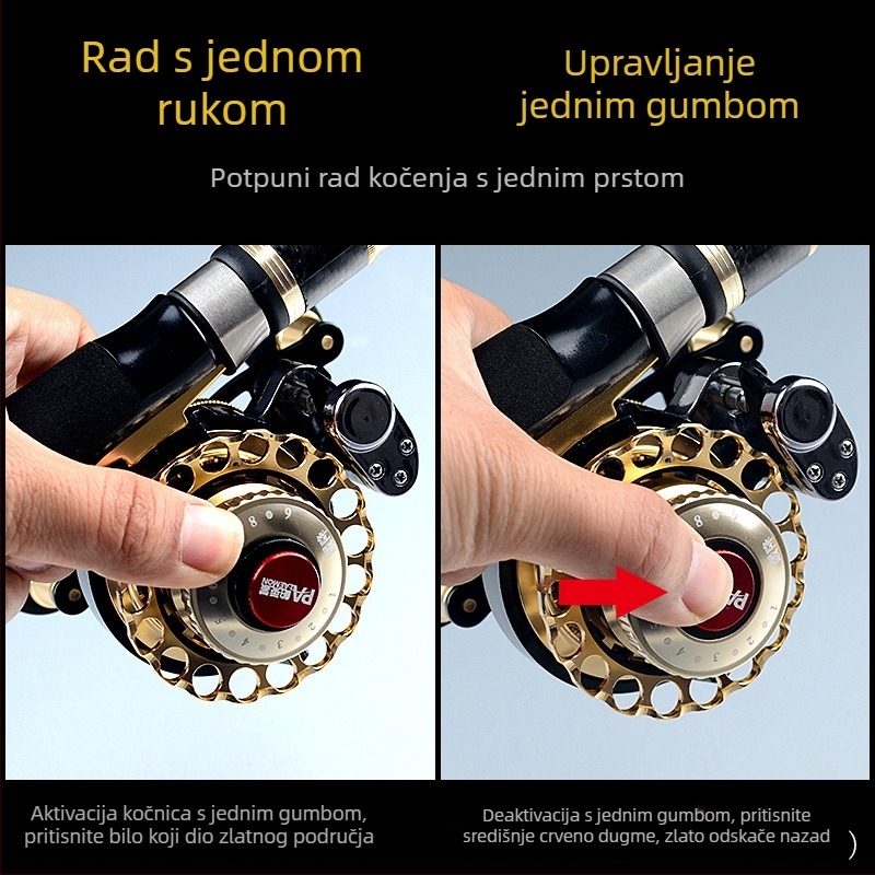 Ribolovni kolut s magnetskim kočnicom, mikro olovne težine i sporo spuštanje jednim pritiskom gumba