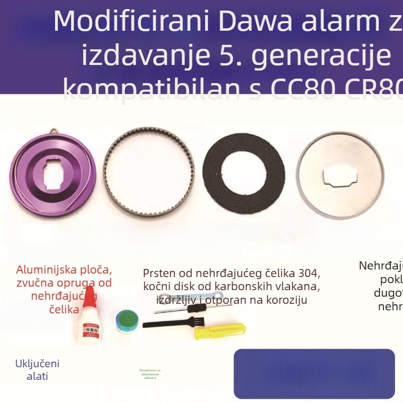 Water Drop Wheel CC80/CR80 – pet generacija alarma otpuštanja, zvuk 'ding', dodatak za ribarski kolut