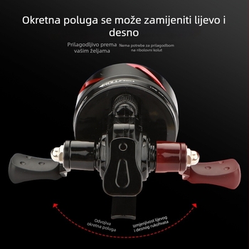 Potpuno metalni ribički kolut s zatvorenim unutarnjim bubnjem, zamjenjiva lijeva/desna ručka, sferični kolut