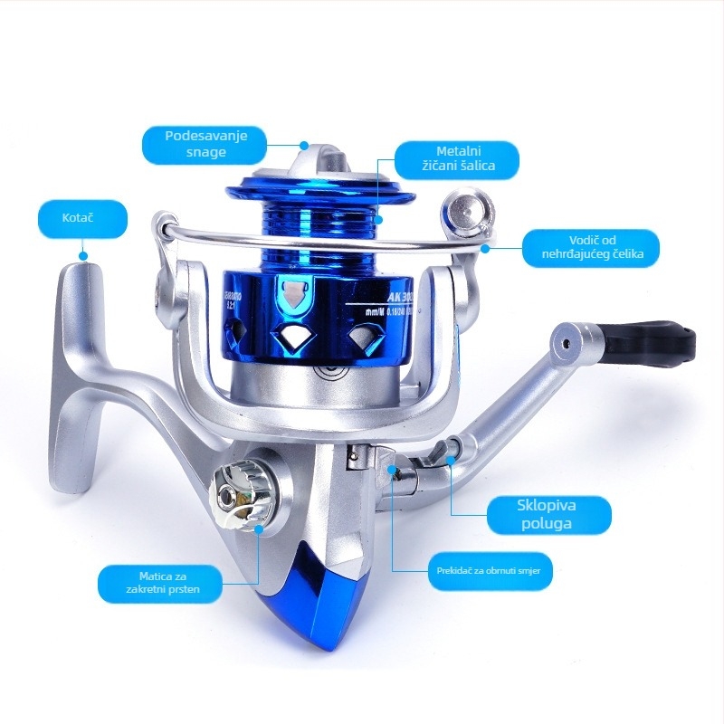 Spinning kolut za ribolov, 80 komada u pakiranju