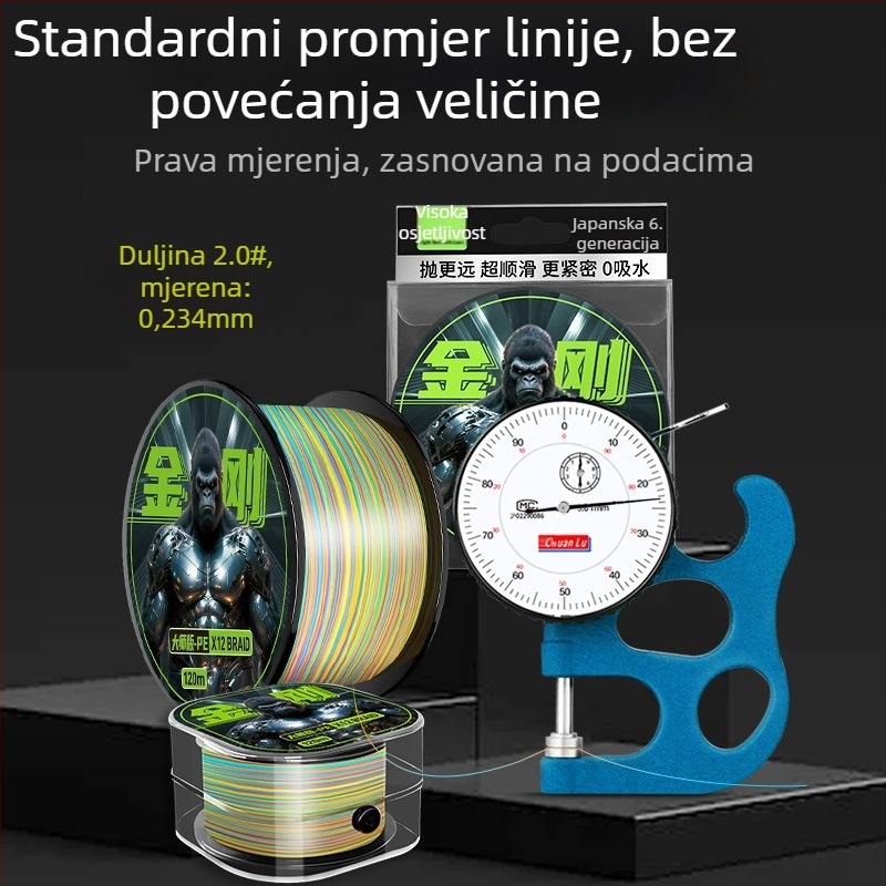 Glavna ribolovna linija, 8-žilna Diamond PE linija, dugi hodovi, izuzetno glatka