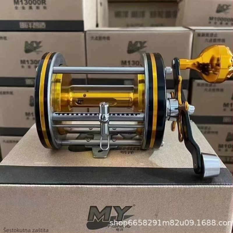 Moonlight Fishing bubnjasti navijač - šesttočkovni centrifugalni kočnica, 10000 špula, potpuno metalna konstrukcija, podrijetlo Weihai, kutija 12 kom.