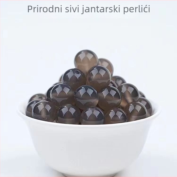 Perle - prirodni agat, kružne perle, podrijetlo Huizhou, jesen 2024