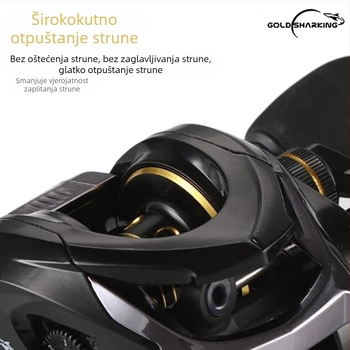 Golden Shark King špining kolut – ultra dugačak hod, anti-backlash, za sve vode, potpuno metalni, magnetska kočnica