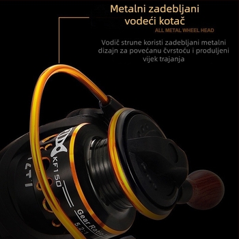 Mini kolut za mamce, bez praznine, 12 ležajeva, potpuno metalni bubanj
