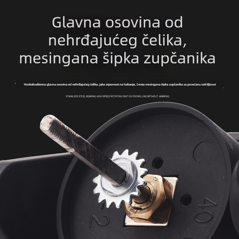 Komelon dvostruki drag, spinning kolut s potpuno metalnim bubnjem i prednjom i stražnjom kočnicom