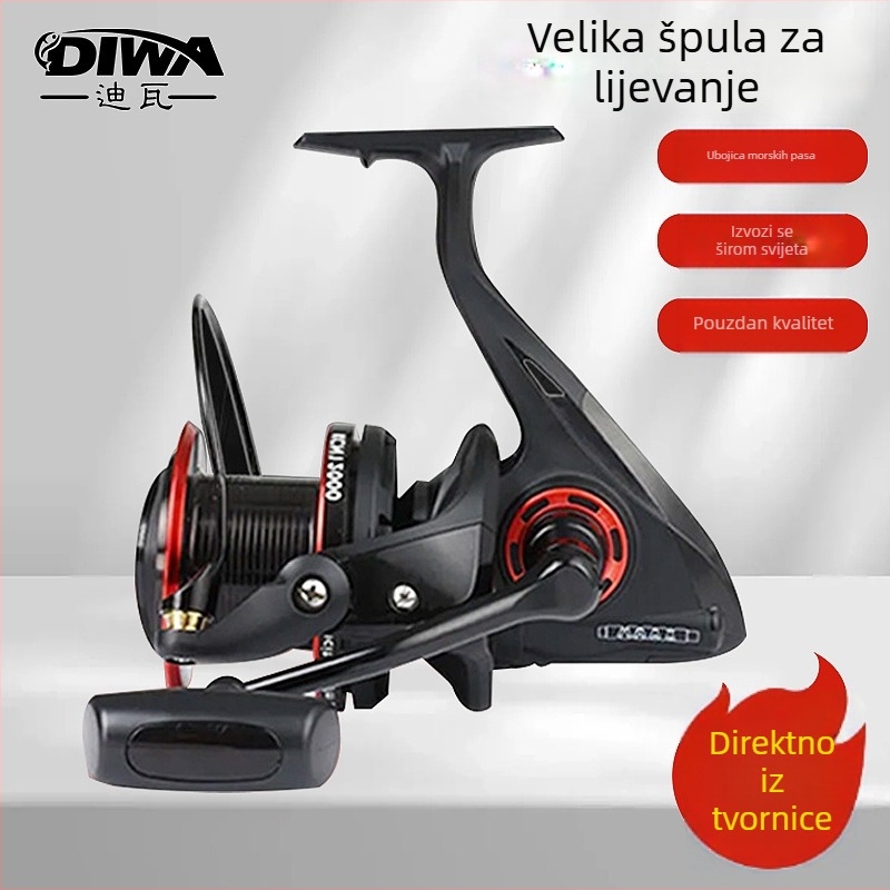 Diva metalni spining kolut 800 za morski ribolov, otporan na slanu vodu, dugi dometi bacanja