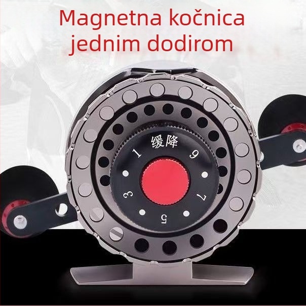 Navijak za ribolov od čvrstog metala s magnetskim kočnicama i prednjim pogonom, za ledni ribolov, raft i mostovni ribolov
