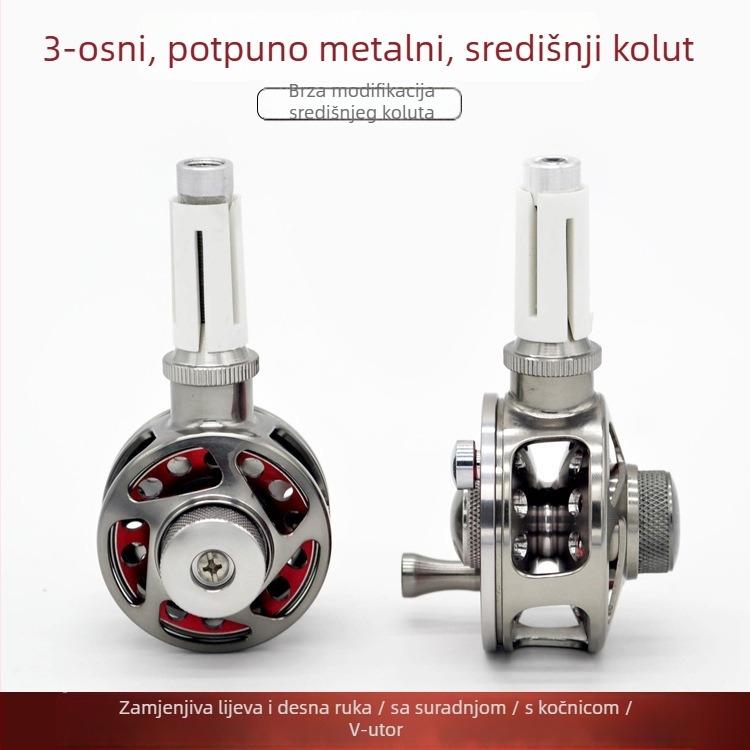 40/50 model, 3-osi, potpuno metalni, ručno modificiran, srednji prolazni kotač, V-žljeb, dvobojni remen