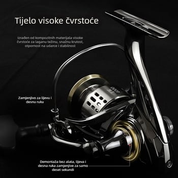 Shuimu TW Druga Generacija Potpuno Metalni Spinning Kolut s Elektropliranim Premazom i Finom Izrezbarenom Špulom za Ribolov Na Mamce i Dugačka Bacanja