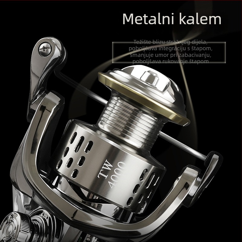 Shuimu TW Druga Generacija Potpuno Metalni Spinning Kolut s Elektropliranim Premazom i Finom Izrezbarenom Špulom za Ribolov Na Mamce i Dugačka Bacanja