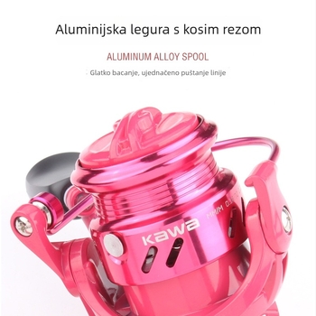HK1000 spinning kolut s rezom pod kutom, metalni spremnik za najliju liniju, lagan, glatko bacanje