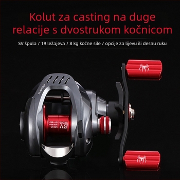 Metalna kapkovita mulinica za ribolov s magnetsko-centrifugalnim dvostrukim kočnicama za daleka bacanja