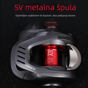 Metalna kapkovita mulinica za ribolov s magnetsko-centrifugalnim dvostrukim kočnicama za daleka bacanja