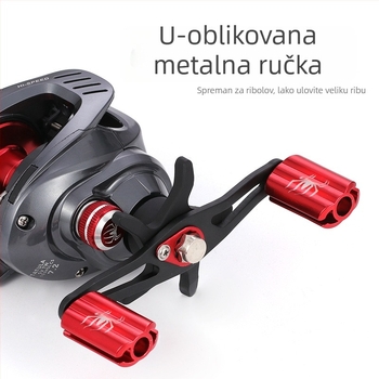 Metalna kapkovita mulinica za ribolov s magnetsko-centrifugalnim dvostrukim kočnicama za daleka bacanja