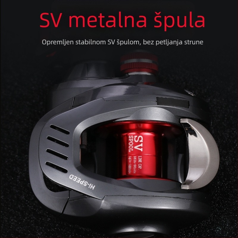 Metalna kapkovita mulinica za ribolov s magnetsko-centrifugalnim dvostrukim kočnicama za daleka bacanja