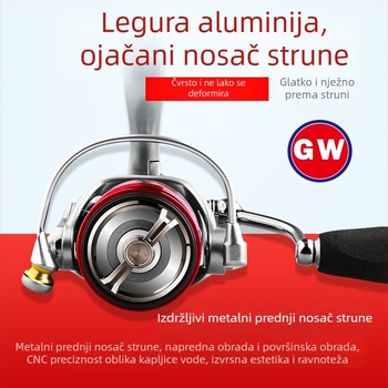 Guangwei GW Xianglin karbonska spinning mulinica – ultralekana za duge bacaje, 800 serija, zamjenjiva lijeva/desna drška