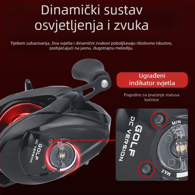 Komelon ribolovna mulineta s DC elektroničkim kočnicama, lagana, tiha, univerzalni dizajn