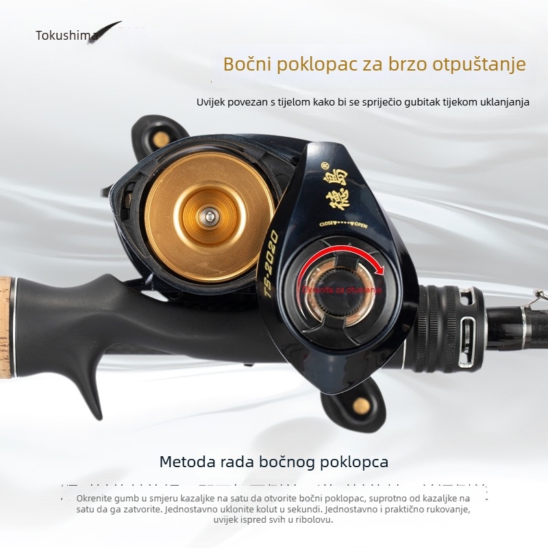 Potpuno metalni mulin za duge domete na umjetne mamce, magnetsko kočenje, dvostruka kotura