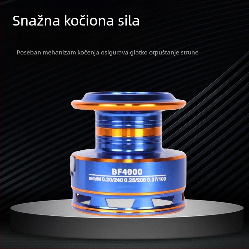 Kalio spining mulinet, potpuno metalno kućište, CNC metalna glava, drška od drveta, lagana i izdržljiva za morski i stijenski ribolov