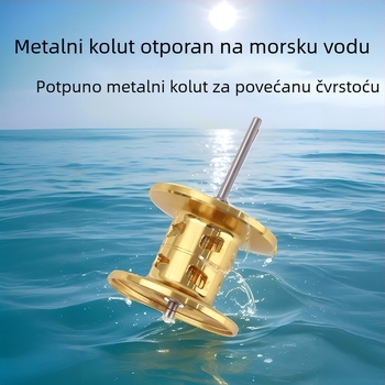 Kalio kolut za ribolov s bubnjem, otporan na morsku vodu, dugi zabačaji, metalna špulja u obliku kapljice