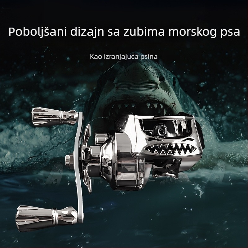 Mulinet za ribolov s tamburom, potpuno srebrna metalna konstrukcija, metalna šalica od žice, svestrana za duga bacanja