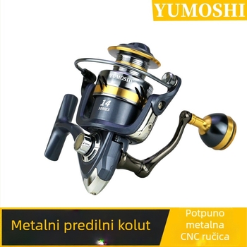 YUMOSHI KS špuling navijač za morski i stijenski ribolov, s kompatibilnošću za obalni i stijenski štap, umjetna mamac, metalno rame i metalna kugla
