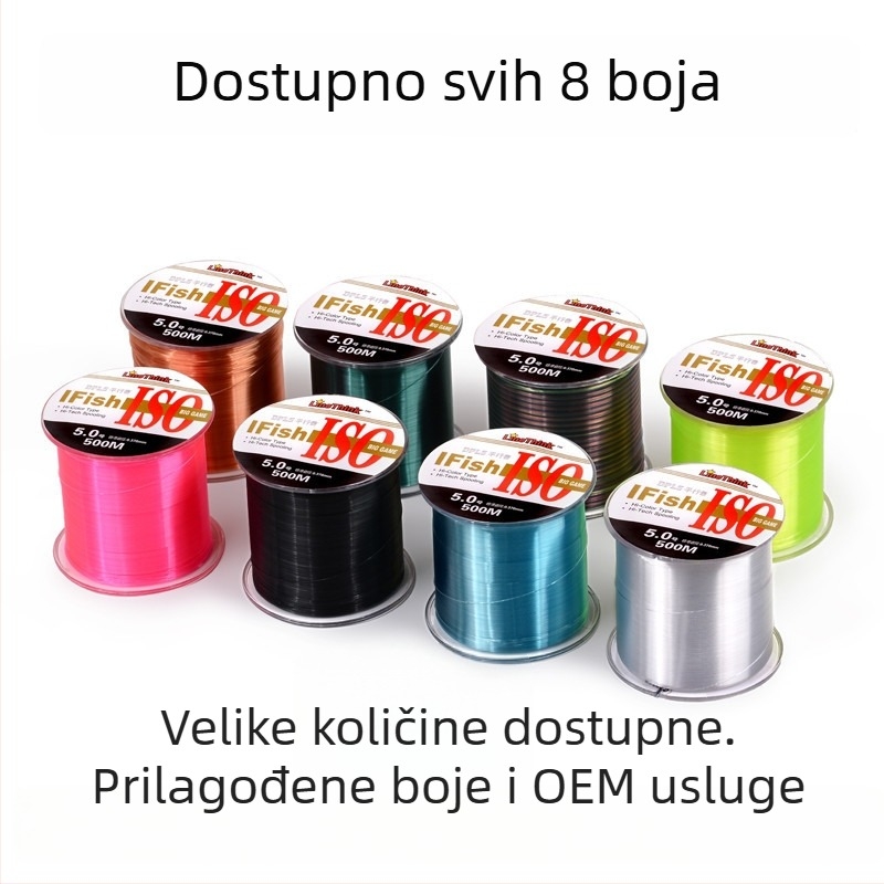 Linethink najlonska ribolovna linija 500 m, nosivost 12 kg, paket od 120