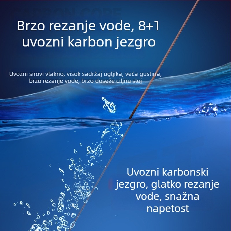 PE ribolovna linija s karbonskim jezgrom za dugačka bacanja (Materijal: PE; Podrijetlo: Zhejiang; Upotreba: divlji ribolov)