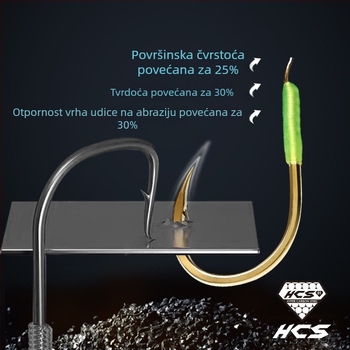 Ribolovni rig s dvostrukim udicama, bez čvora, od najlonske niti